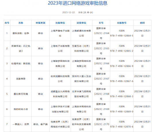国家新闻出版署公布新一批进口游戏版号 《一拳超人：世界》等40款游戏在列-第1张图片