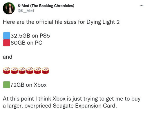 传闻《消逝的光芒2》Xbox版容量是PS5版的两倍-第2张图片