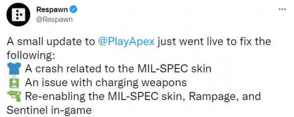 《Apex英雄》更新已修复皮肤和武器问题 暴走被削弱-第1张图片
