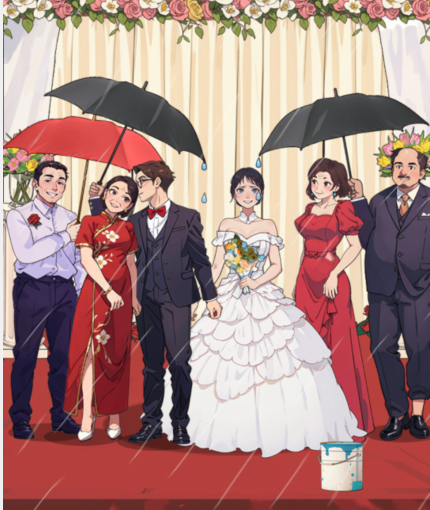 《大脑侦探》婚礼在雨中拍摄满意照片。-第2张图片