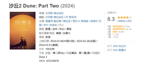 电影《沙丘2》发布新海报！目前影片豆瓣评分8.3分！-第3张图片