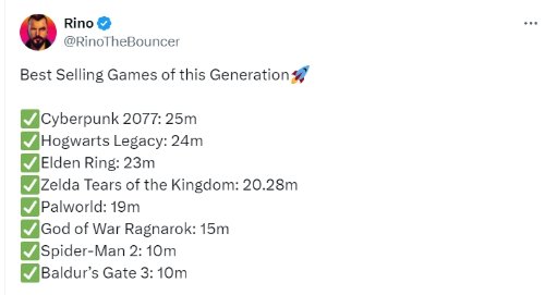 销量说话：本世代销量前八游戏有七款为纯单机-第1张图片