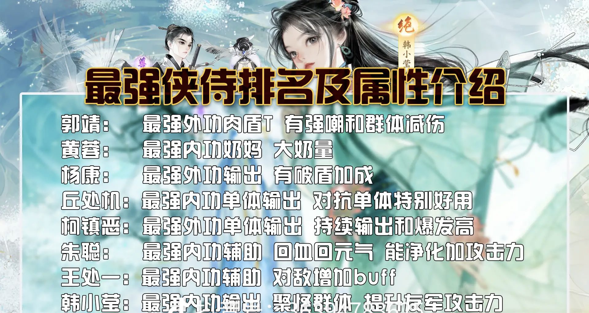 射雕中平民阵容的搭配-第2张图片