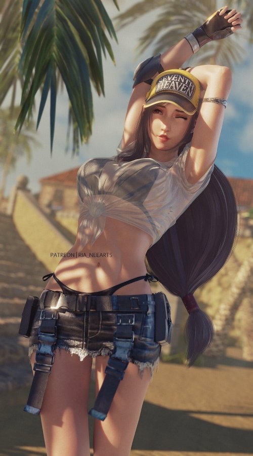 蒂法美如画！粉丝自制《最终幻想7:重制版》3D美图-第12张图片