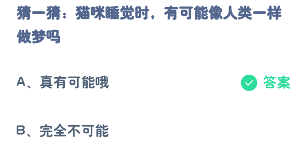 蚂蚁庄园4月11日:猫睡觉时会像人类一样做梦吗？-第2张图片