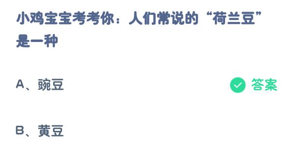 蚂蚁庄园4月11日:人们常说荷兰豆是一种-第2张图片