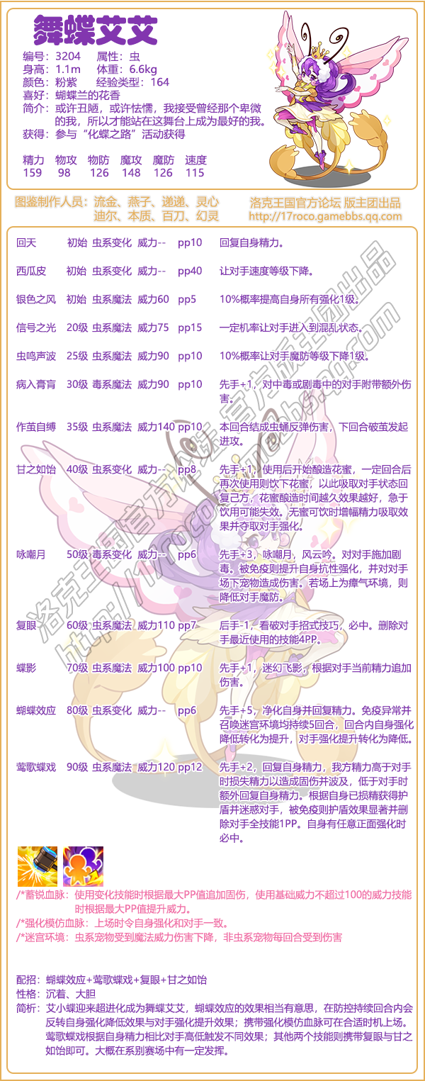洛克王国蝴蝶舞蹈技能表插图-第2张图片