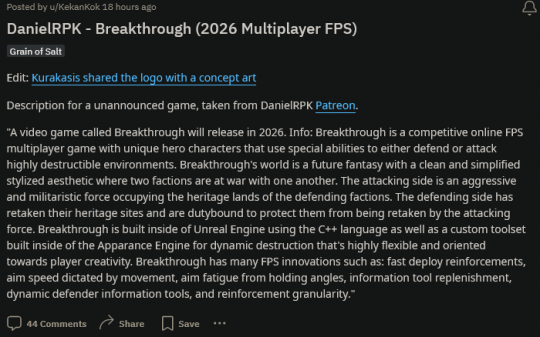 2026年,新的多人FPS作品突破被提前泄露。-第1张图片 2026年,新的多人FPS作品突破被提前泄露。-第1张图片