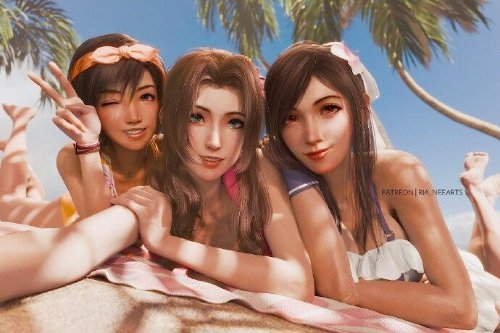 蒂法美如画！粉丝自制《最终幻想7:重制版》3D美图-第9张图片