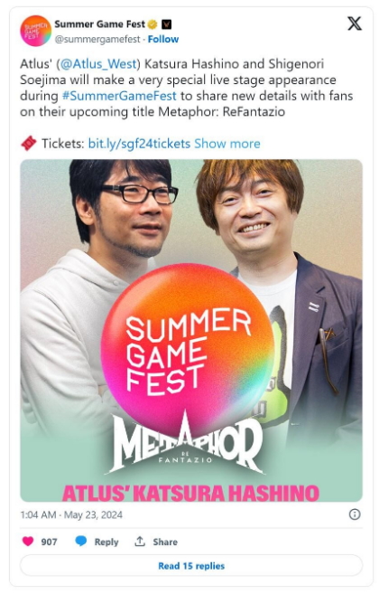 隐喻幻想:ReFantazio确认将在夏季运动会上亮相。-第2张图片