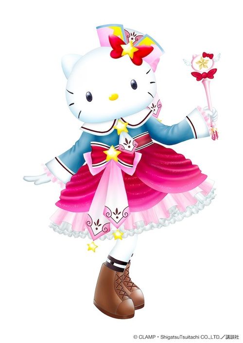 CLAMP为Hello Kitty50周年绘制魔法少女风格设定图公开-第4张图片