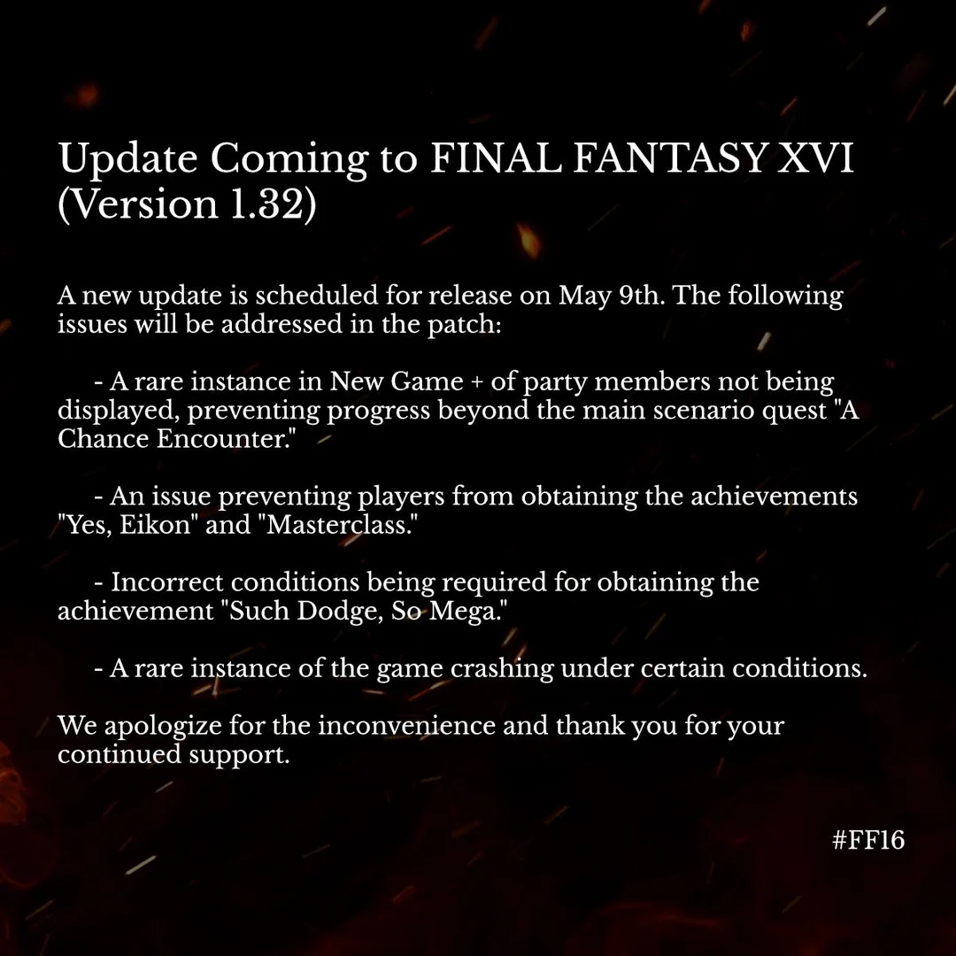 《FF16》1.32版更新即将上线！将修复新游戏+问题-第2张图片