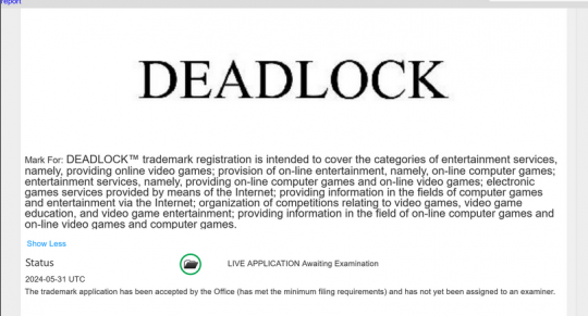 v的新作被证实是真的，已经为Deadlock申请了商标。-第3张图片